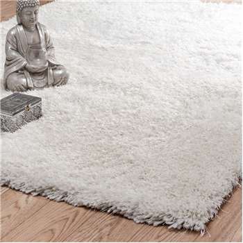 POLAIRE fabric long pile rug in ecru 140 x 200cm