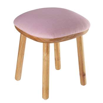 POLAIRE pink fabric stool (47 x 40cm)
