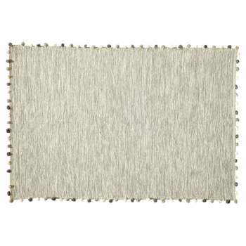 POMPON cotton rug in ecru (H120 x W180cm)