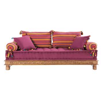 PONDICHÉRY 2/3 seater cotton Indian day bed, multicoloured (45 x 195cm)