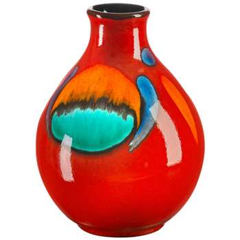Poole Pottery Volcano Purse Bud Vase, Orange, 12.5cm