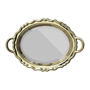 Qeeboo - Tray Wall Mirror - Gold (H76.5 x W110 x D10.5cm)