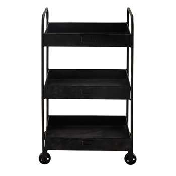RALPH - Black Metal Trolley (H79 x W49 x D36cm)