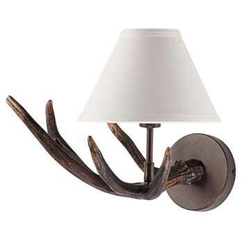 RAMURE wall lamp with ecru cotton shade (25 x 24cm)