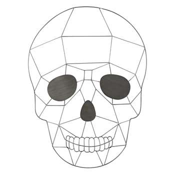 REBEL - Grey Metal Skull Wall Art (H61 x W44 x D14cm)