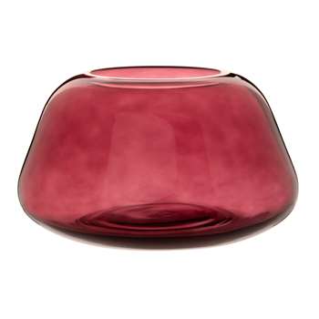 Red Glass Tapered Vase (H12 x W19 x D19cm)