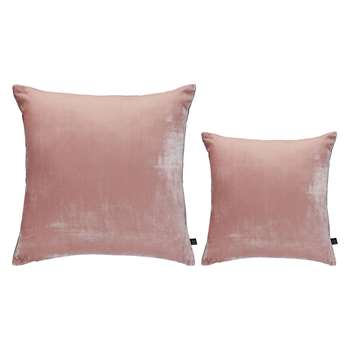 Regency Pink Set Of 2 Velvet Cushions (H60 x W60cm)
