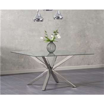 Rio Square Glass Dining Table (76 x 140cm)