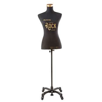 ROCK Printed Gold and Black Adjustable Mannequin on Wheels (142 x 40cm)