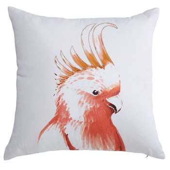 ROSA CACAOTES white printed cotton cushion (45 x 45cm)