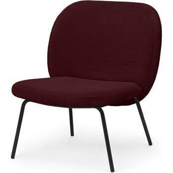 Safia Accent Chair, Rosewood Corduroy Velvet with Black Legs (H76 x W67 x D71cm)