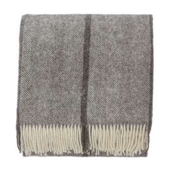 Saskatoon Wool Blanket, Grey, Charcoal & Cream (140 x 220cm)