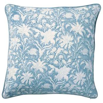Scabious Cushion Cover, Large - Blue (51 x 51cm)