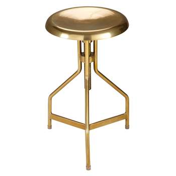 SEAN Adjustable Gold Metal Stool (H55-69 x W36 x D36cm)