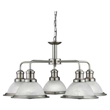 Searchlight Bistro Industrial 5 Light Ceiling Light (H88 x W63 x D63cm)