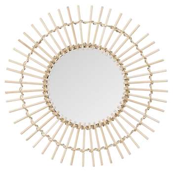 SEBINA - Round Bamboo Mirror (H55 x W55 x D2cm)