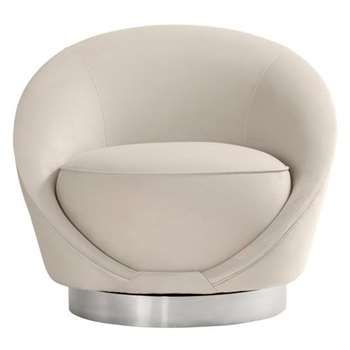 Selini Swivel Chair - Chalk (H76 x W88 x D79cm)