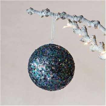 Sequin Peacock Bauble (W10 x D10cm)