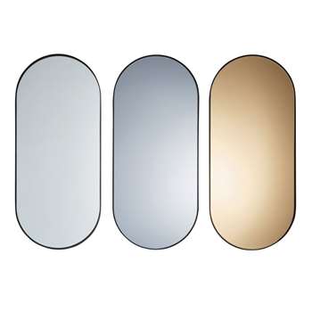 SHELTON 3 Black Metal Mirrors (H70 x W30 x D6cm)
