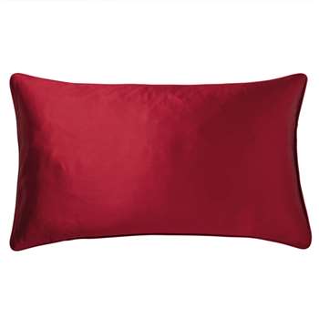 Silk and Cotton Cushion Cover, Small - Rubellite (35 x 60cm)