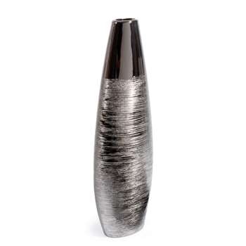 SILVER ceramic vase in silver (Height 59cm)