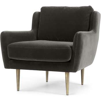 Simone Armchair, Concrete Cotton Velvet (79 x 88cm)