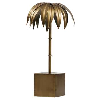 BePureHome - Small Decorative Palm Tree in Antique Brass (H40 X W19 X D19cm)
