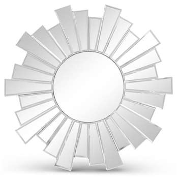 M&S Sunburst Small Round Mirror, Silver (Diameter 50cm)