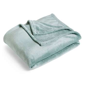 Soft Fleece Throw, Duck Egg (H130 x W150cm)