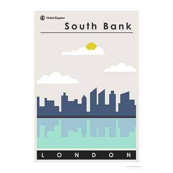 South Bank Print By This Charming Print (H100 x W70cm)