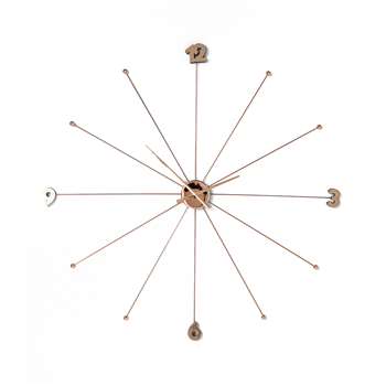 Spokes wall clock rose gold extra large (100 x 100cm)