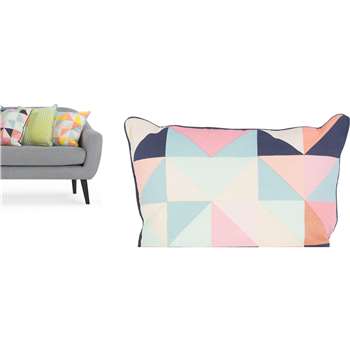 Sports Luxe Geo Cushion, Blue (45 x 45cm)