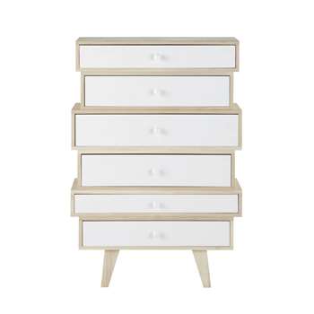SPRING Scandinavian Paulownia Semainier Chest in White (97 x 65cm)