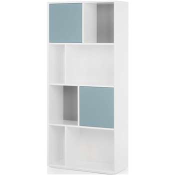 Stretto Tall Shelves, Grey and Blue (180 x 80cm)