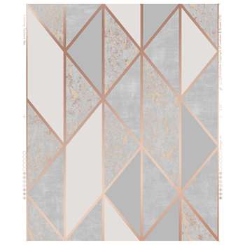 Superfresco Milan Rose Gold Geometric Wallpaper (H1000 x W52cm)