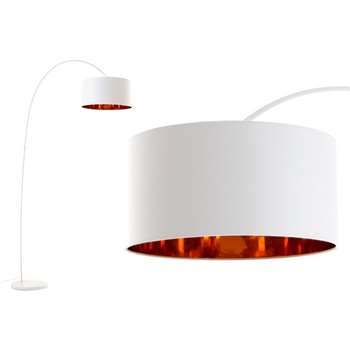 Sweep, Floor Lamp Matt White with Copper (213 x 143cm)
