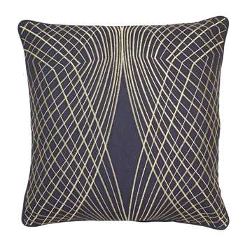 Symmetry Navy & Gold Cushion (H45 x W45cm)