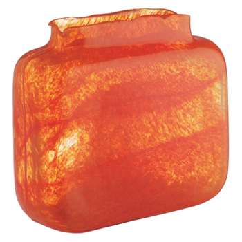 Tangelo Orange bubble glass vase