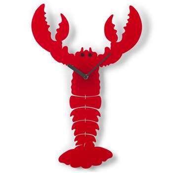 Tatty Devine Lobster Wall Clock, Red (H46 x W30 x D3.5cm)