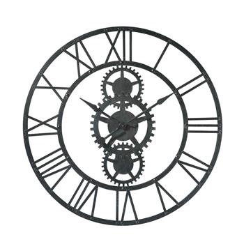 TEMPS MODERNES metal clock in black (100cm Diameter)