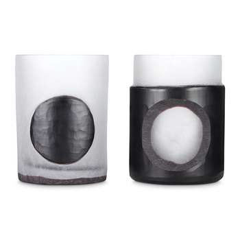 Tom Dixon - Carved Stem Vase - Set of 2 - Black (H10 x W8 x D8cm)