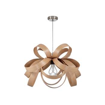 Tom Raffield Skipper Pendant Light, Oak (H40 x W62 x D62cm)
