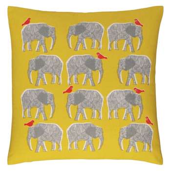 Habitat Topsy Yellow Elephant Patterned Cushion (H45 x W45cm)