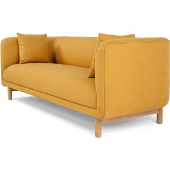 Tribeca 3 Seater Sofa, Yolk Yellow (75 x 201cm)