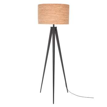 Tripod Floor Lamp in Cork - Black