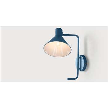 Truman Task Wall Lamp, Matt Memphis Blue (36 x 20cm)