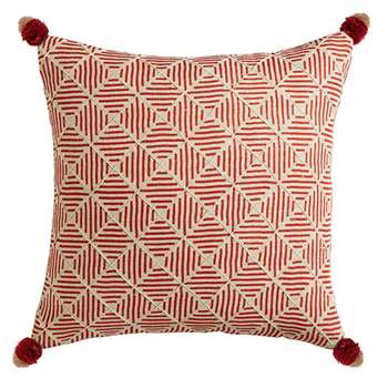 Tuli Tasselled Cushion Cover, Large - Paprika (51 x 51cm)