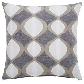 TWIGGY grey cushion with two-tone motifs (45 x 45cm)