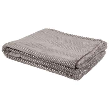 TYLER Taupe Throw with Beige Graphic Print (H150 x W200cm)