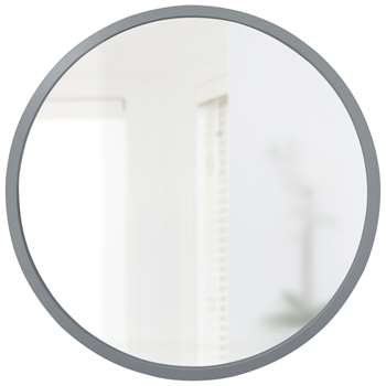 Umbra Hub Round Mirror, Grey (Diameter 60cm)